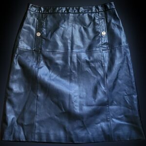 Liz Claiborne Black Faux Leather Pencil Skirt